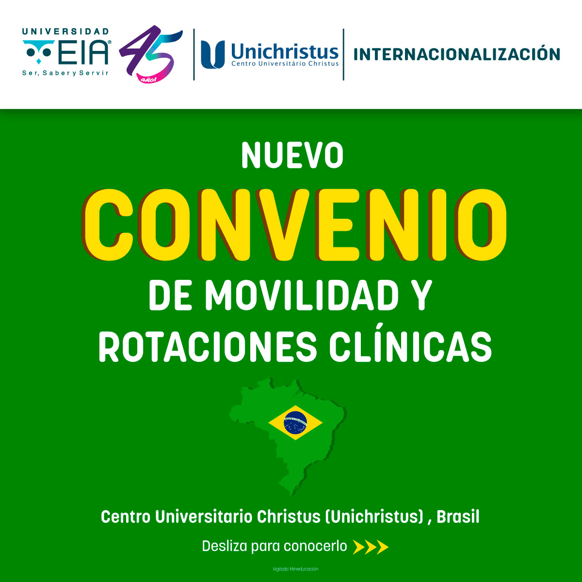 Nuevo convenio para Intercambio en Brasil CENTRO UNIVERSITARIO CHRISTUS (UNICHRISTUS)